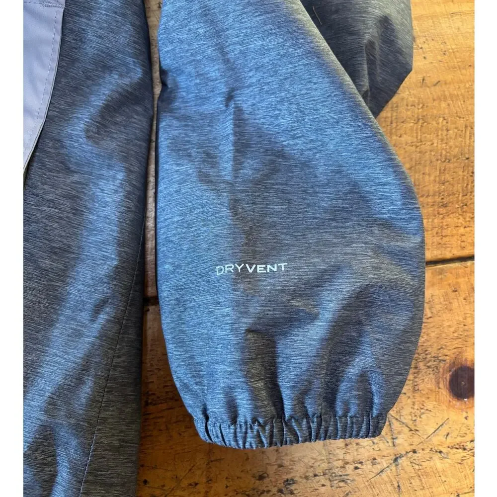 The North Face Girls Gray Full‎ Zip Windbreaker DryVent Hooded Jacket 14/16
